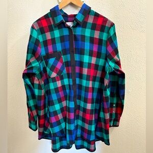 EUC Pearl by Lela Rose plaid blouse **